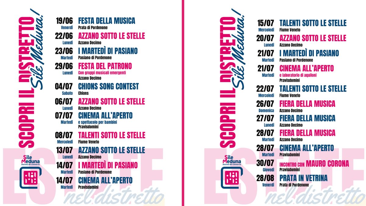 Il Distretto del Commercio Sile Meduna presenta il palinsesto estivo degli eventi!