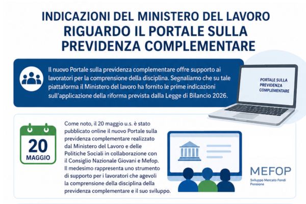 Previdenza complementare: il Ministero del Lavoro pubblica le prime indicazioni sulla riforma prevista dalla Legge di Bilancio 2026.