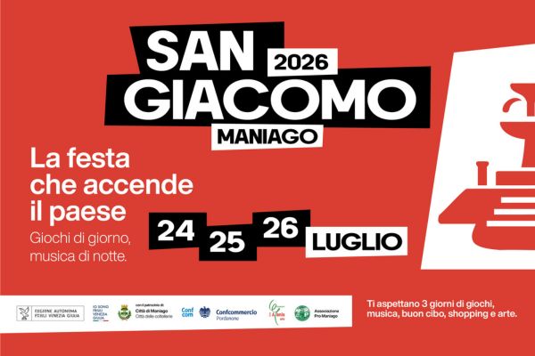 San Giacomo 2026 accende Maniago: tre giorni di festa, shopping, grande enogastronomia e solidarietà.