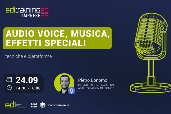 Nuovo appuntamento con la formazione di EDI! 𝗟'𝗜𝗡𝗧𝗘𝗟𝗟𝗜𝗚𝗘𝗡𝗭𝗔 𝗔𝗥𝗧𝗜𝗙𝗜𝗖𝗜𝗔𝗟𝗘 𝗣𝗘𝗥 𝗟'𝗔𝗨𝗗𝗜𝗢 𝗘 𝗟𝗔 𝗠𝗨𝗦𝗜𝗖𝗔: 𝗢𝗣𝗣𝗢𝗥𝗧𝗨𝗡𝗜𝗧𝗔̀ 𝗣𝗘𝗥 𝗣𝗠𝗜 𝗘 𝗣𝗥𝗢𝗙𝗘𝗦𝗦𝗜𝗢𝗡𝗜𝗦𝗧𝗜.