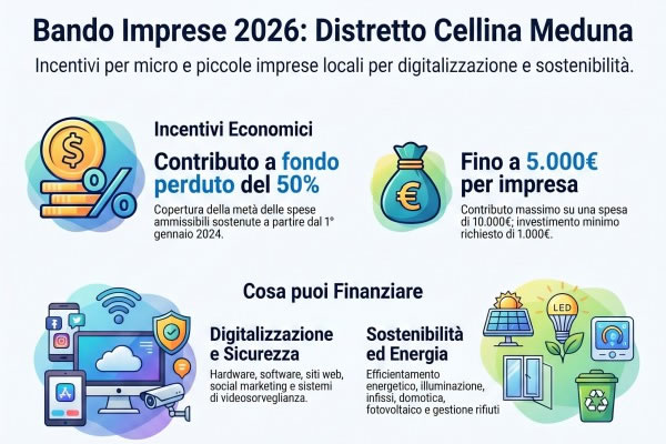 Distretto del Commercio "Cellina Meduna". Bando contributi digitalizzazione e sostenibilità – annualità 2026.